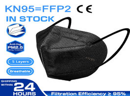 Foto van Beveiliging en bescherming kn95 mask black 5 layers mascarillas ffp2 mouth masks 100pcs prevent dust