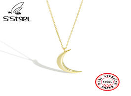 Foto van Sieraden s steel moon necklcaes 925 sterling silver for women korean minimalist trendy long pendants
