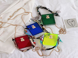 Foto van Tassen summer fashion squarefemale bag acrylic mini box shoulder new lock scarf small square beach c