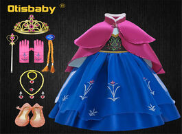 Foto van Baby peuter benodigdheden girls anna elsa dress fancy princess costume summer turtleneck dresses for