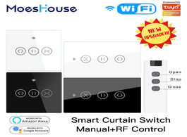 Foto van Elektrisch installatiemateriaal us eu wifi rf433 smart touch curtain roller blinds motor switch tuya