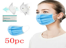 Foto van Beveiliging en bescherming 50pc disposable face mask denta industrial 3ply ear loop
