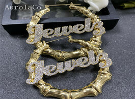 Foto van Sieraden aurolaco hiphop fashion popular custom name earrings sexy bamboo circle point diamond jewel
