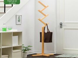 Foto van Meubels solid wood hanger floor standing coat racks home furniture storage clothes hanging wooden be