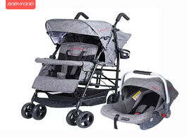 Foto van Baby peuter benodigdheden 2020 twin stroller multi function double large child kinderwagon lightweig