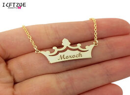 Foto van Sieraden personalized name crown necklace pendant necklaces custom laser engrave stainless steel cha