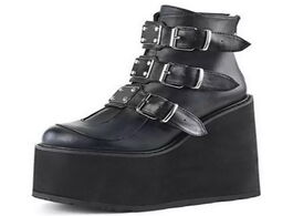 Foto van Schoenen 2020 platform boots winter shoes women ankel metal buckle punk female wedges high heels lea