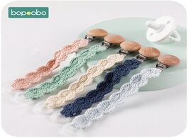 Foto van Baby peuter benodigdheden bopoobo 1pc crochet pacifier chain lace cloth plush animal toys soother ni
