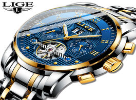 Foto van Horloge lige classic business watch men automatic mechanical tourbillon luxury fashion stainless ste