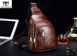 Foto van Tassen bullcaptain fashion genuine leather chest backpack casual men s multifunctional music bags me