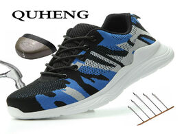 Foto van Schoenen quheng men s fashion steel toe protective anti smashing work shoes camouflage military boot