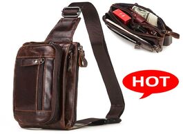 Foto van Tassen famous brand fashion men genuine leather waist packs organizer travel chest bag necessity bel