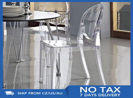 Foto van Meubels 1 2 4 6 pcs dining chair clear ghost transparent modern plastic vanity dressing