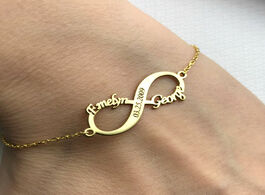 Foto van Sieraden custom double name bracelet femme personalized stainless steel engraved date infinity anniv