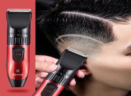 Foto van Schoonheid gezondheid km 730 hair clipper trimmer rechargeable electric haircut adjustable ceramic b