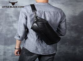 Foto van Tassen new personality casual cowhide genuine leather shoulder crossbody bag men luxury barrel shape