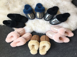 Foto van Baby peuter benodigdheden 2020 women slipper winter snow boots non slip leather real wool fur warm f