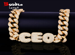 Foto van Sieraden custom name bubble letters with 20mm cuban chain necklaces pendants men s hip hop rock stre