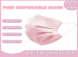 Foto van Beveiliging en bescherming 10 100pcs in stock pink protective mask dust proof three layer non woven 