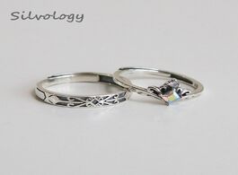 Foto van Sieraden silvology 925 sterling silver princess and knight couple rings zircon crown elegant romanti