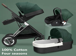 Foto van Baby peuter benodigdheden luxury cotton carriage high landview 3 in 1 stroller portable pushchair li