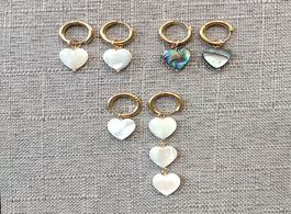 Foto van Sieraden women romantic gift dangle earrings asymmetrical heart shaped natural stone high quality pe
