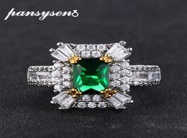 Foto van Sieraden pansysen wedding bands emerald diamond ring fashion 925 sterling silver fine jewelry cockta