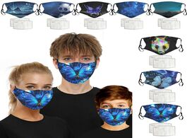 Foto van Beveiliging en bescherming adults printed reusable washable dust breathable face adjustable mask 2pc