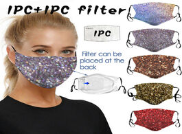 Foto van Beveiliging en bescherming shiny print mask with filter washable cotton mouth cover anti saliva reus