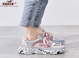 Foto van Schoenen women chunky platform sneakers summer lace up designers fashion casual shoes woman comforta