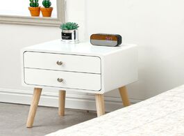 Foto van Meubels nordic wood nightstands dresser 2 drawer bedside end table bedroom furniture 42 32 50cm drop