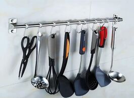 Foto van Huis inrichting 2020 new wall mounted utensil rack stainless steel hanging kitchen rail with 6 8 10 