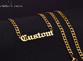 Foto van Sieraden personalized custom name necklace pendant gold color 3mm cuban chain customized nameplate n