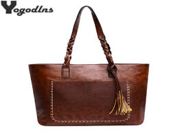Foto van Tassen fashion leather women shoulder bags solid big handbag large capacity top handle new arrival h