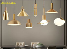 Foto van Lampen verlichting modern golden led pendant lights lighting nordic industrial lamp for living room 