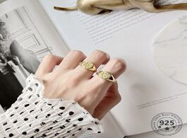 Foto van Sieraden louleur 925 sterling silver retro pattern open rings gold round square abstract for women o