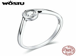 Foto van Sieraden wostu simple ring 925 sterling silver solitaire zirconia stone finger for women wedding ban