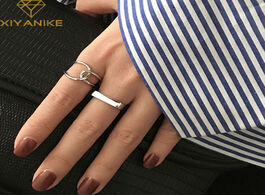 Foto van Sieraden xiyanike 925 sterling silver open rings creative simple geometric handmade ring engagement 