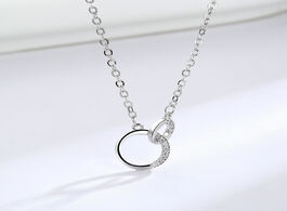 Foto van Sieraden geometry circle necklace women s simple hollowout diamond set elegant short circular ring b