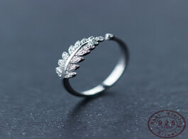 Foto van Sieraden wantme simple creative real 100 925 sterling silver leaf ring for women girls aaa crystal z