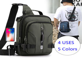 Foto van Tassen men nylon 4 uses backpack rucksack cross body shoulder bag with usb charging port male messen