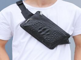 Foto van Tassen new men s genuine leather crocodile pattern waist bag fashion casual first layer cowhide mult