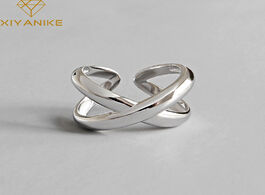 Foto van Sieraden xiyanike 925 sterling silver engagement ring trendy simple geometric cross handmade jewelry