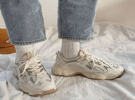 Foto van Schoenen women sneakers fashion mesh chunky casual shoes autumn reflective comfortable thick sole wh