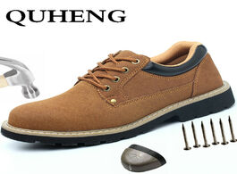 Foto van Schoenen quheng men s safety shoes boots steel toe winter sneakers anti smashing construction protec