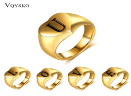 Foto van Sieraden big gold initial name alphabet finger rings heart stainless steel unisex personalized jewel