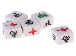 Foto van Speelgoed 5pcs acrylic dices wind directions designed mahjong accessory set