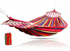 Foto van Meubels 1pc rainbow outdoor leisure portable hammock canvas hammocks ultralight garden sports home t
