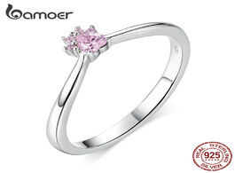 Foto van Sieraden bamoer sterling silver 925 jewelry pink cz cat paw finger rings for women girl cute accesso