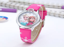 Foto van Horloge new children watch girls princess kids watches leather strap cute child cartoon wristwatches
